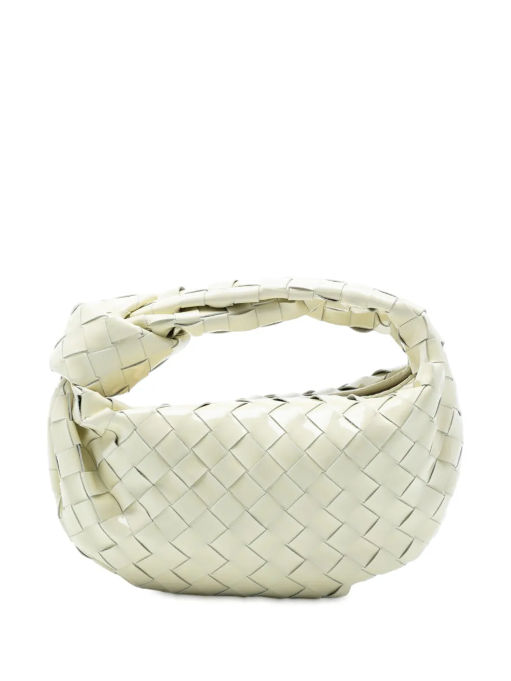 Bottega Veneta Pre-Owned 2012-2025 Mini Patent Intrecciato Jodie hobo bag - Bianco