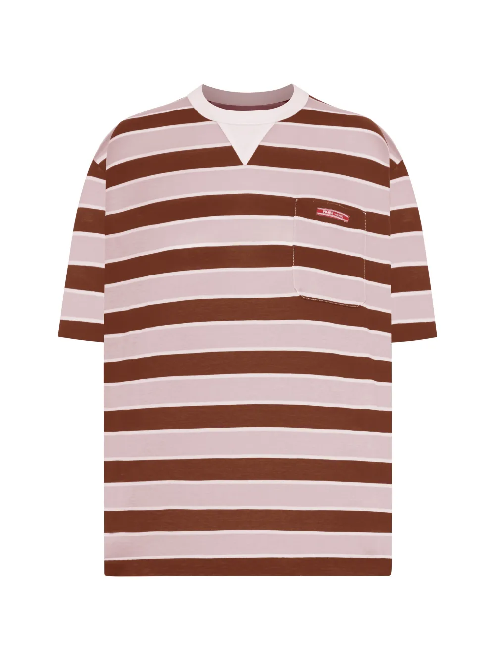 Prada striped pocket T-shirt - Marrone