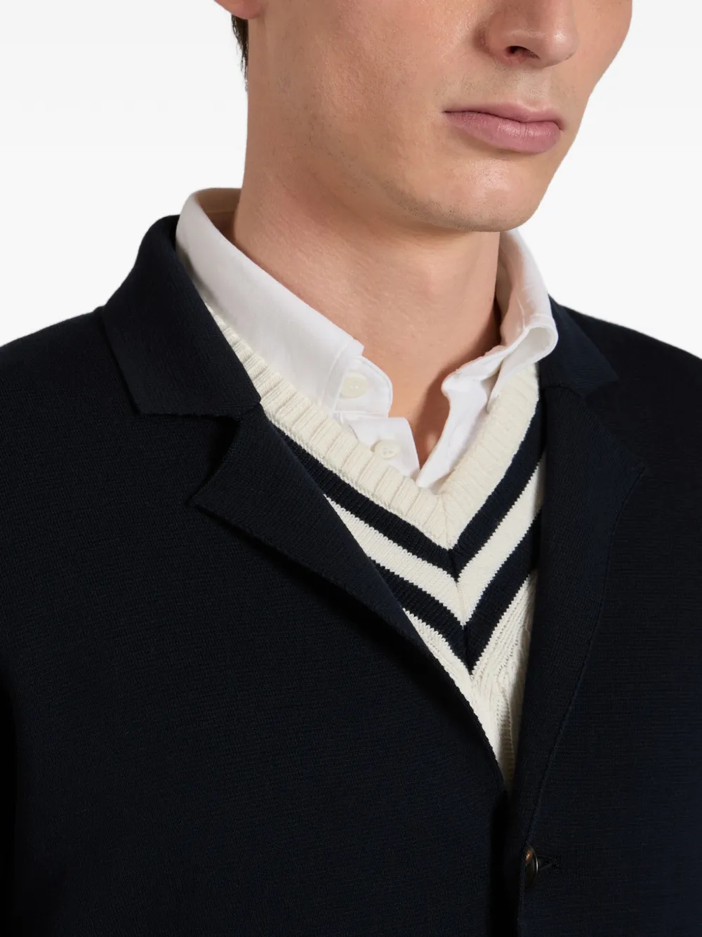 Zanone Katoenen crêpe blazer Blauw