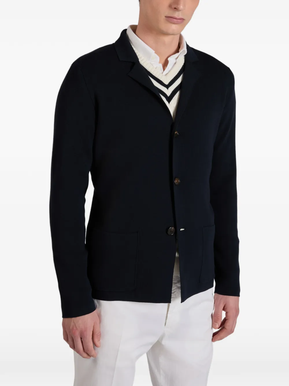 Zanone Katoenen crêpe blazer Blauw