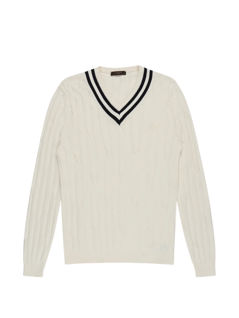 Zanone cable-knit V-neck sweater - Bianco