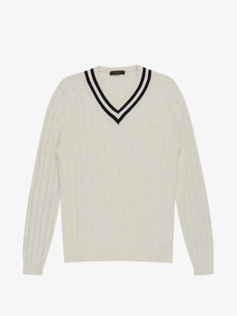Zanone cable-knit V-neck sweater