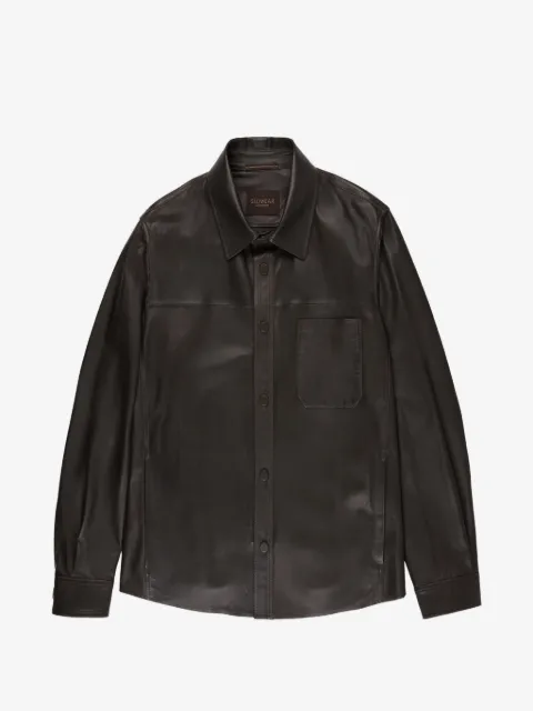 Montedoro buttoned leather overshirt
