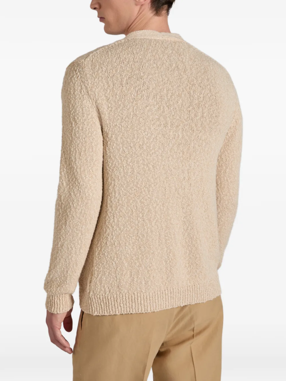 Zanone Getextureerd katoenen vest Beige