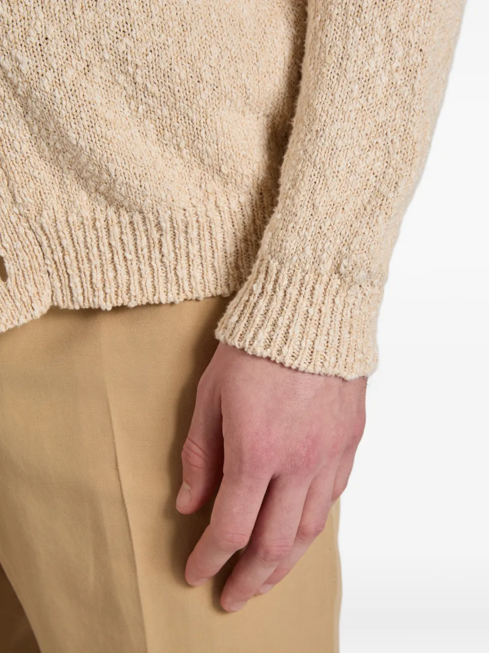 Zanone Getextureerd katoenen vest Beige