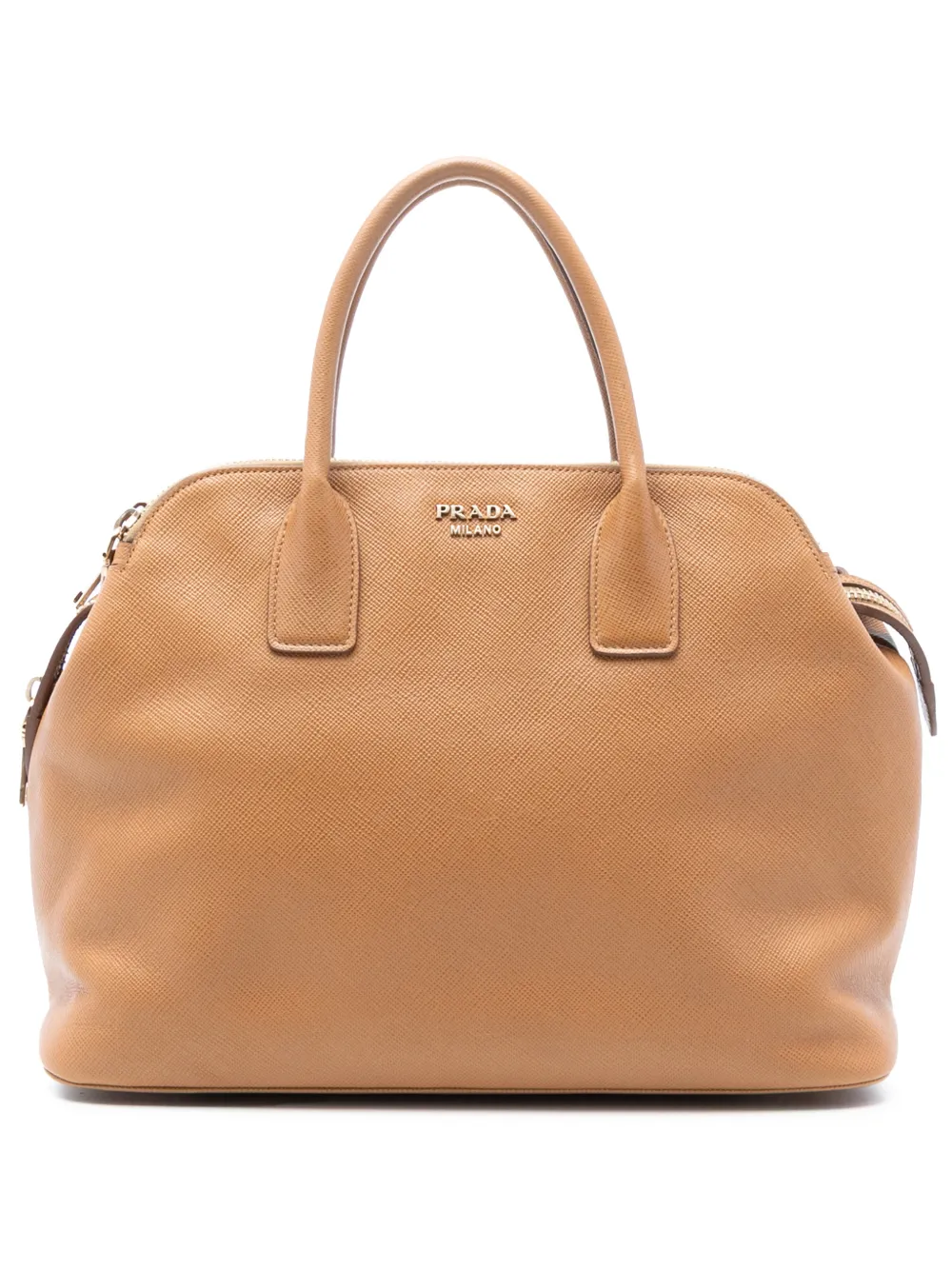 Prada Pre-Owned 2000-2025 Saffiano Cuir Triple Zip Dome Top Handle Bag handbag - Marrone