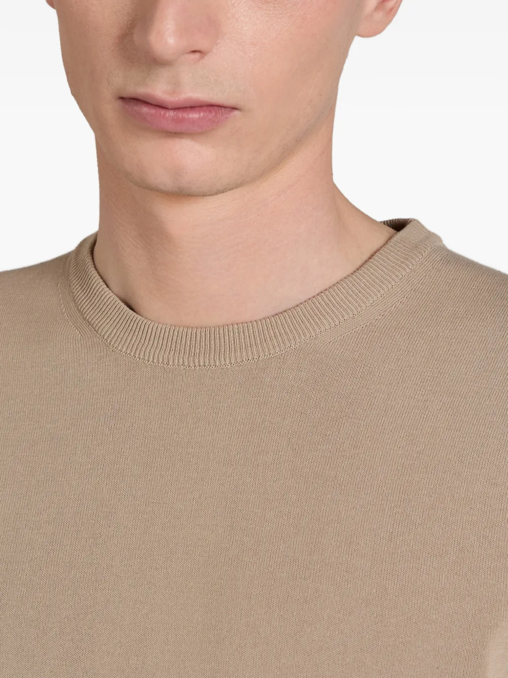 Zanone Trui met ronde hals Beige