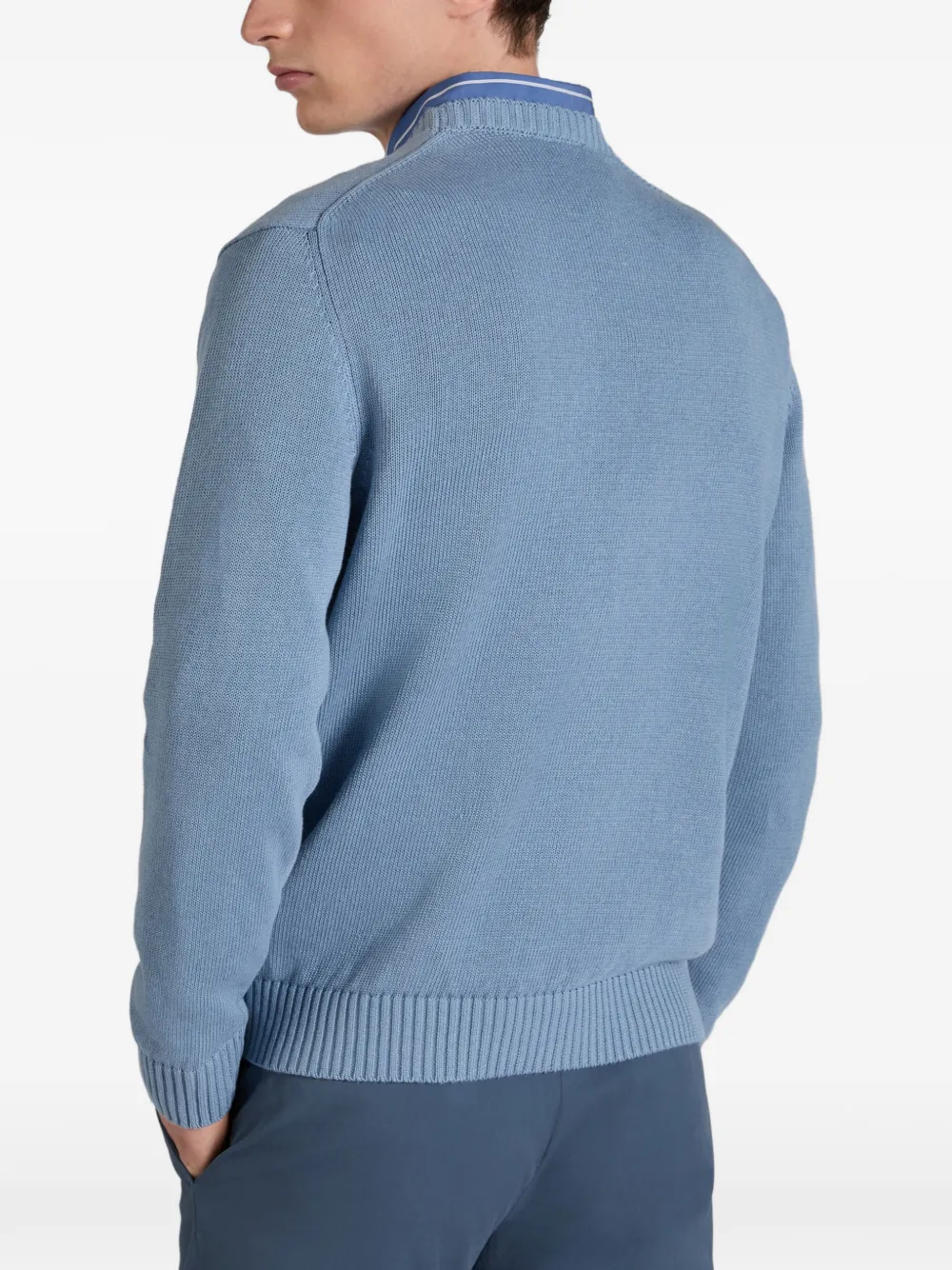 Zanone Trui met ronde hals Blauw