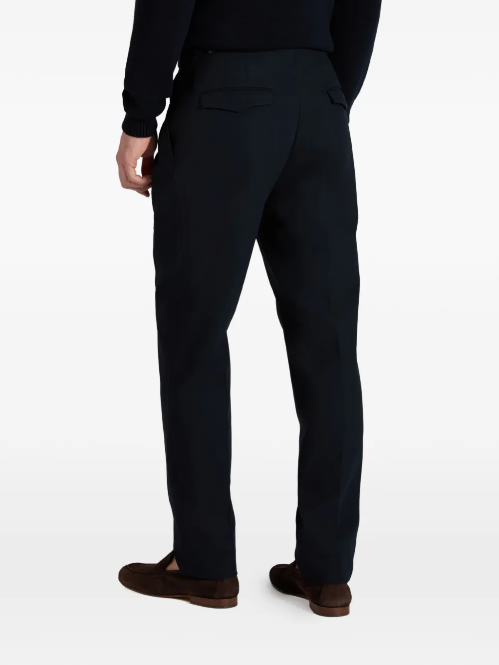Incotex Plooibroek met toelopende pijpen Blauw