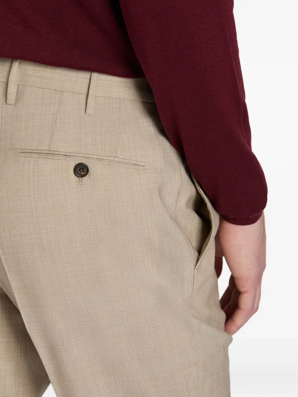 Incotex Wollen plooibroek Beige