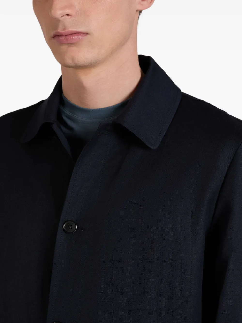 Incotex Button-up jack Blauw