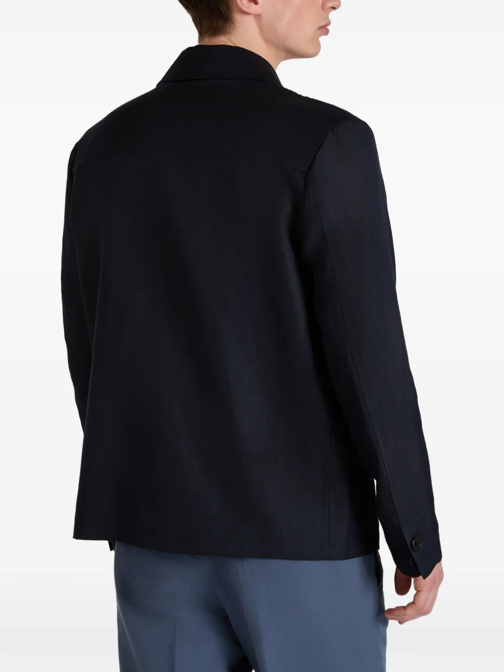 Incotex Button-up jack Blauw