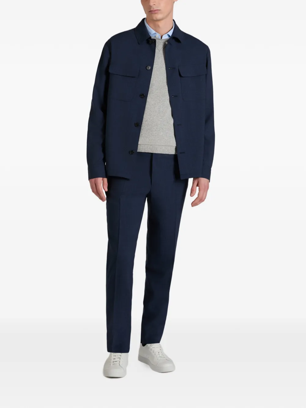 Zanone boucl&eacute; crew-neck sweater - Grijs