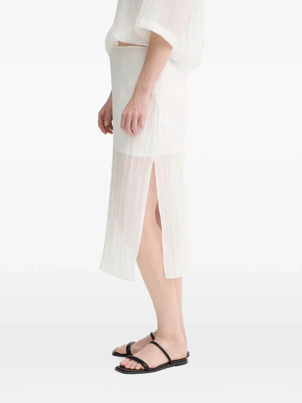  Filippa K Side-slit Midi Skirt - White 