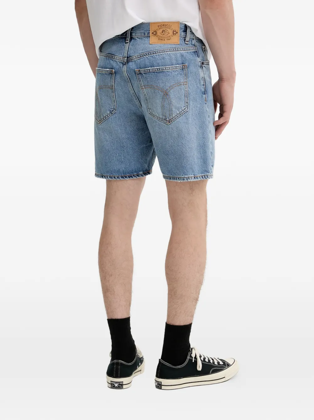 Fiorucci logo-patch denim shorts - Blauw