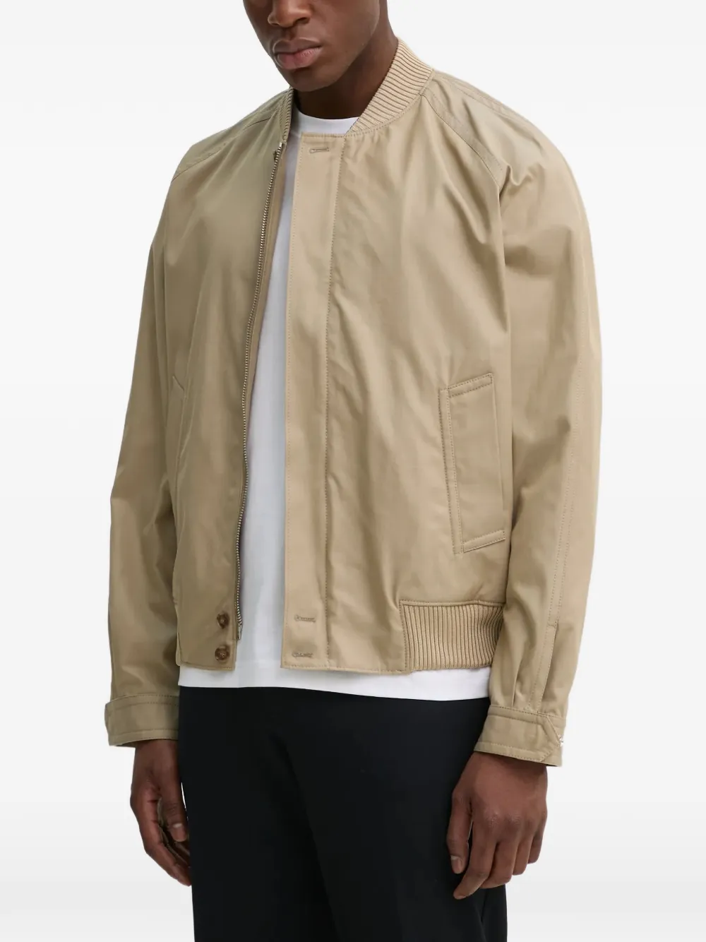  Filippa K Ribbed-hem Bomber Jacket - Neutrals 