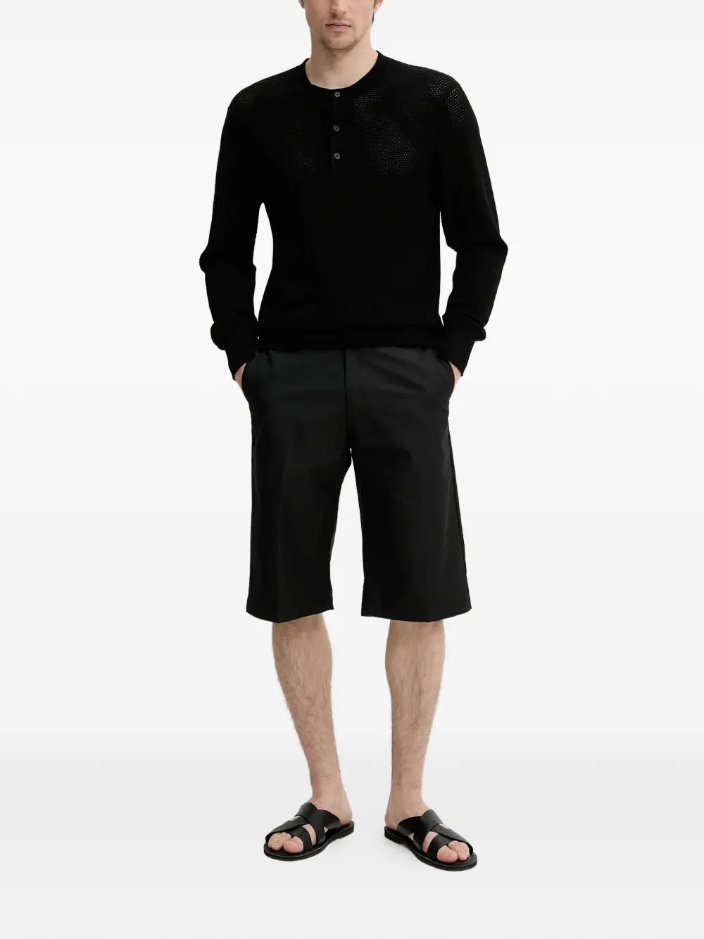 Filippa K textured T-shirt - Zwart