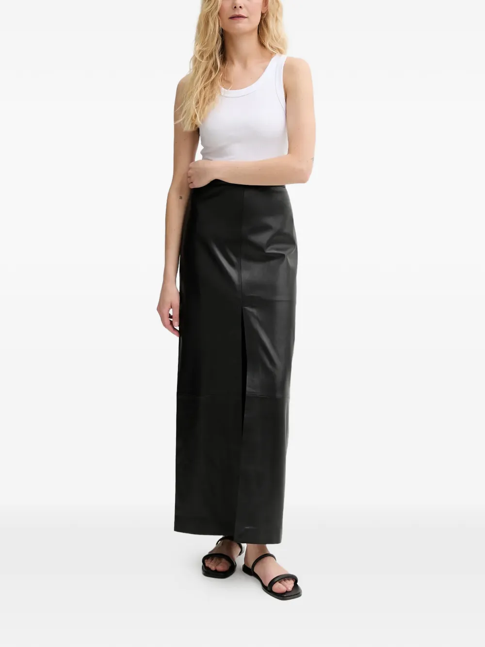 Filippa K slit-detail maxi skirt - Zwart