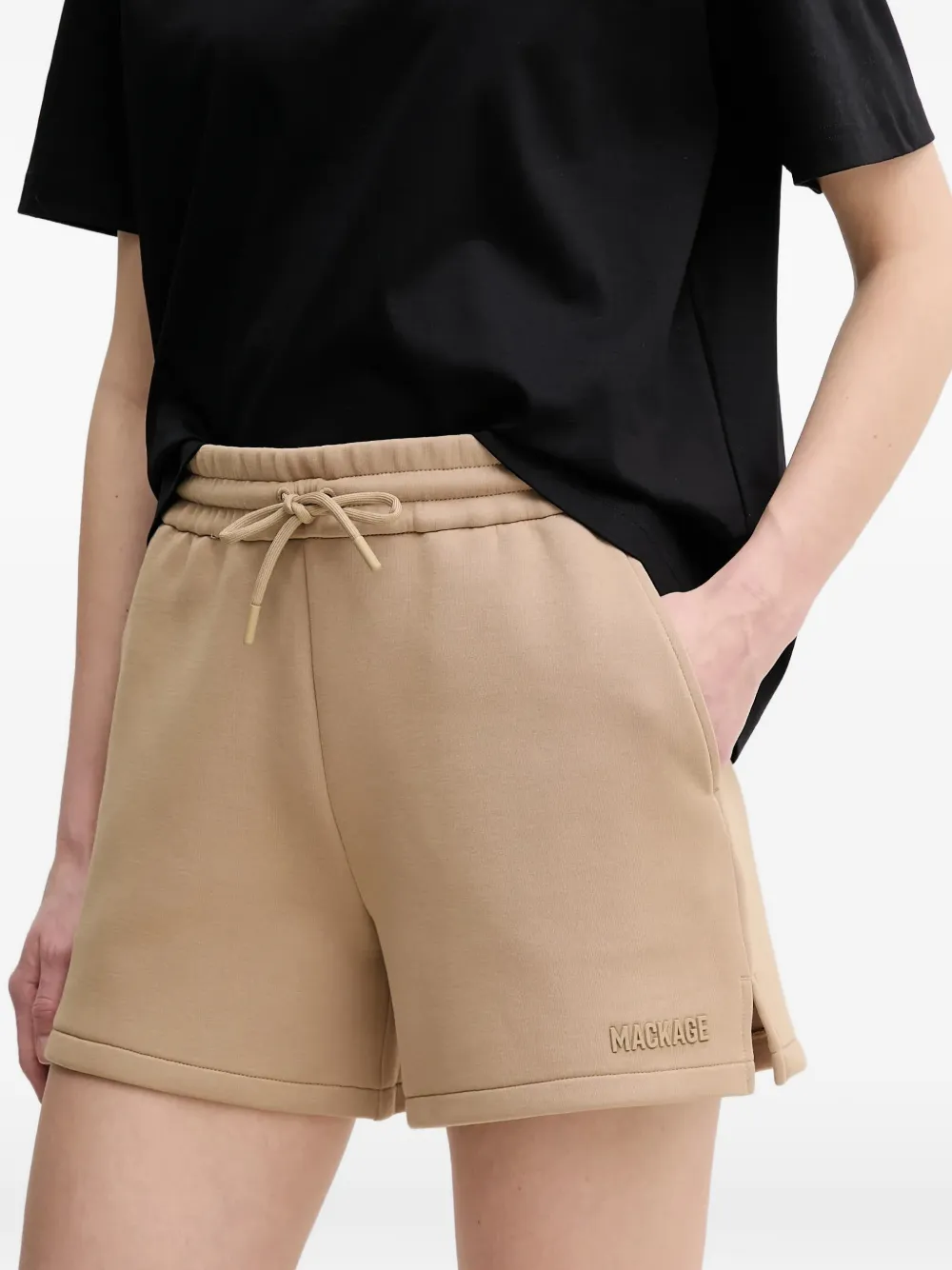  Mackage Summer-r Drawstring Logo Shorts - Neutrals 