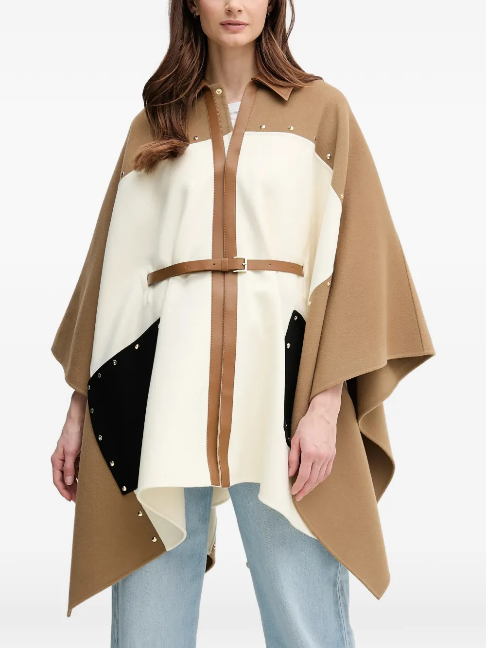 Mackage Moly belt studded cape - Marrone