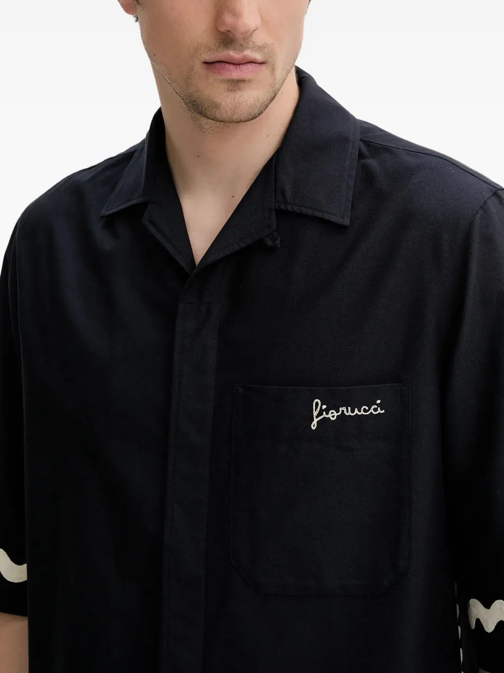 Fiorucci Overhemd met borduurwerk Blauw