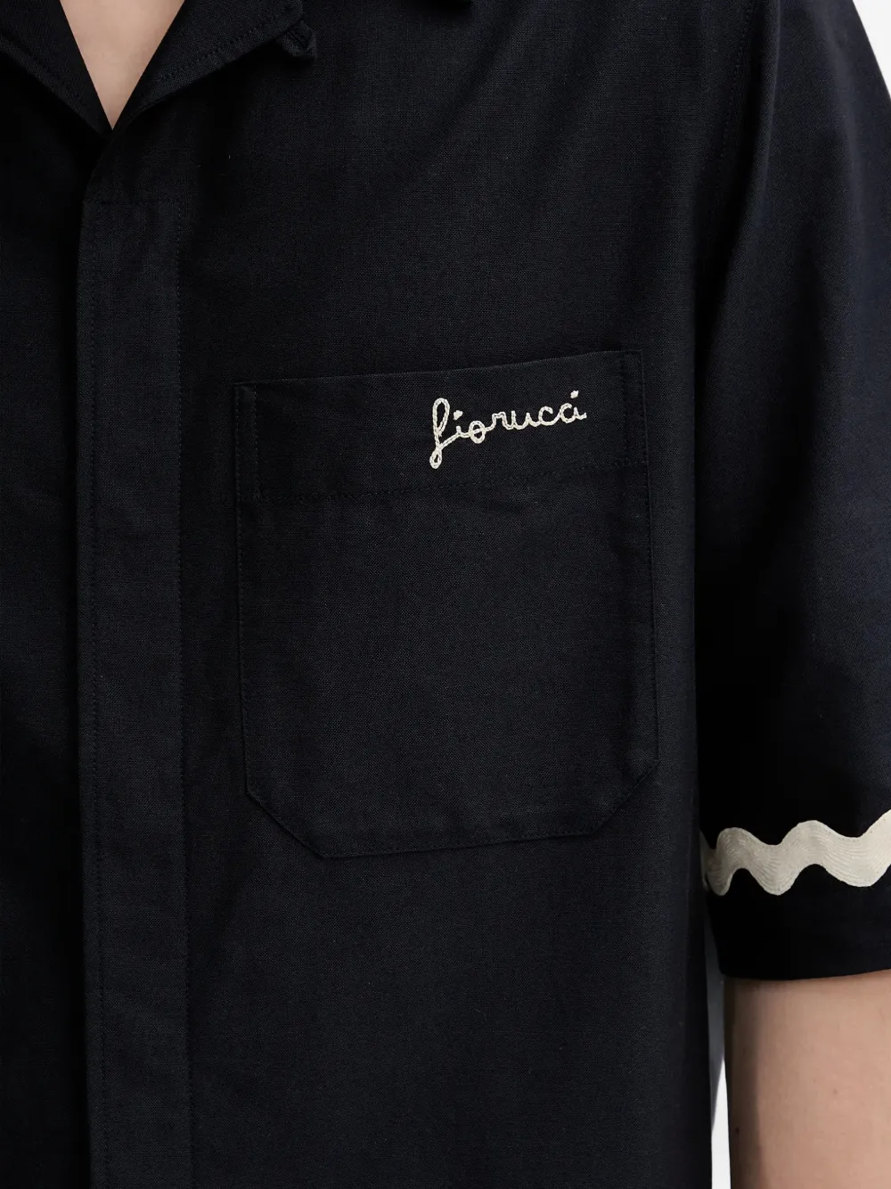 Fiorucci Overhemd met borduurwerk Blauw