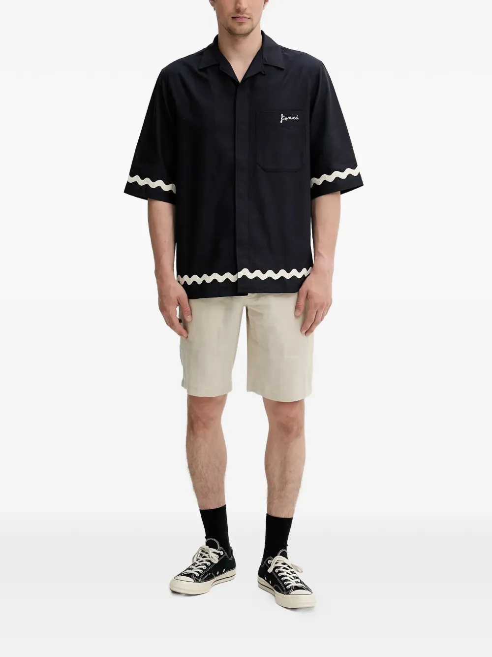 Fiorucci embroidered shirt - Blauw