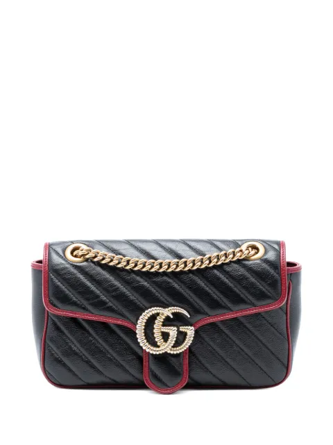 Gucci Pre-Owned Borsa a spalla Torchon GG Marmont media in pelle matelassé con motivo laterale 2016-2025