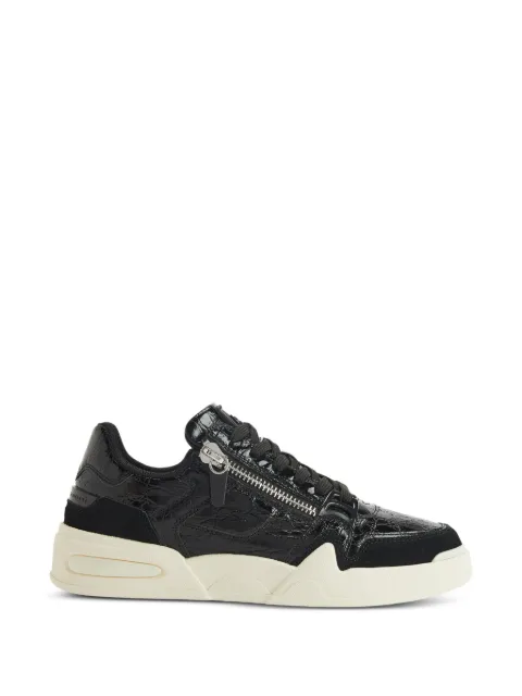 Giuseppe Zanotti crocodile print zip trainers