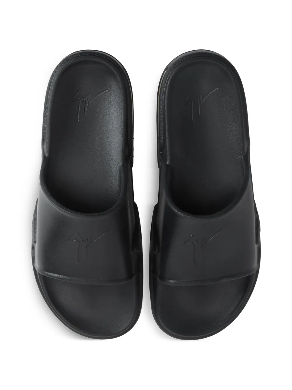 Giuseppe Zanotti Rubberen slippers met logo Zwart
