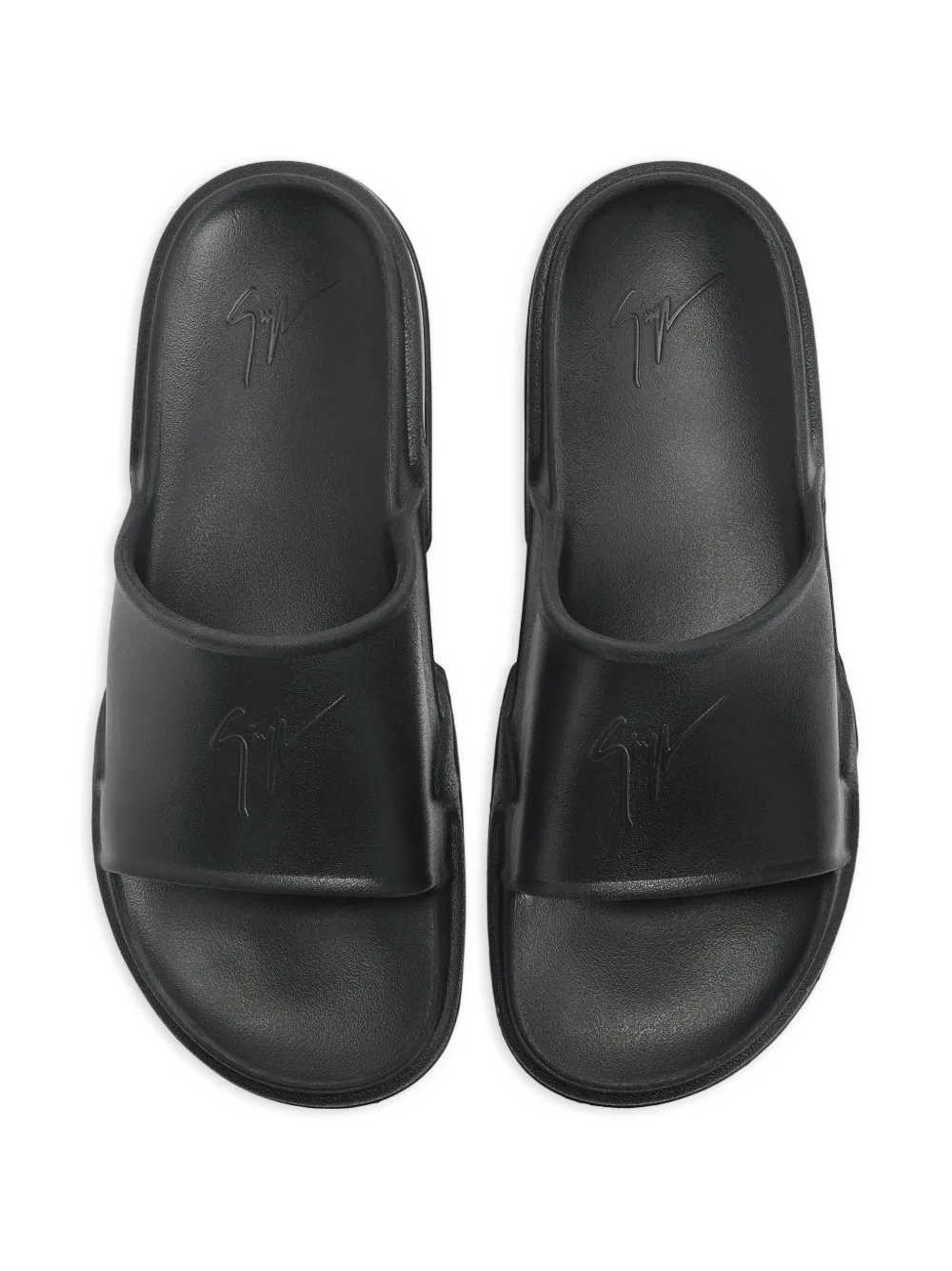 Giuseppe Zanotti Signature slippers met logo Zwart