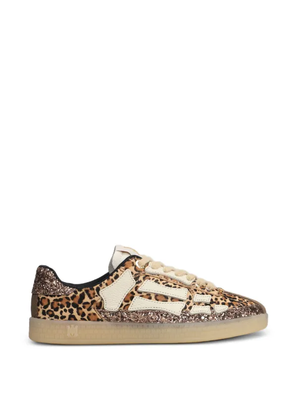 Amiri Animal-print Lace-up Sneakers in Brown
