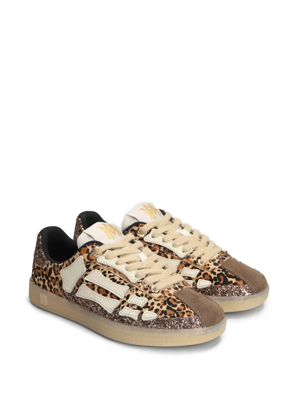 Amiri Animal-print Lace-up Sneakers - Brown 