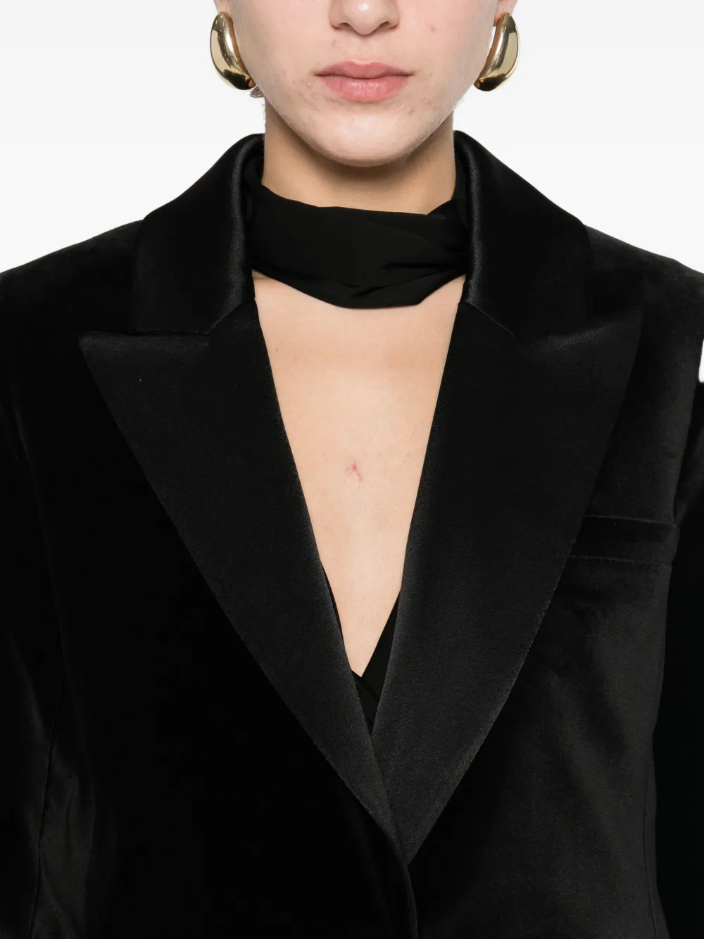 alice + olivia Silas fluwelen blazer met sjaalkraag Zwart