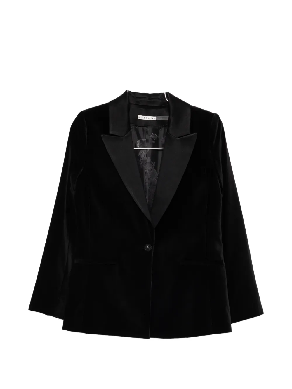 alice + olivia Silas velvet shawl-collar blazer - Nero