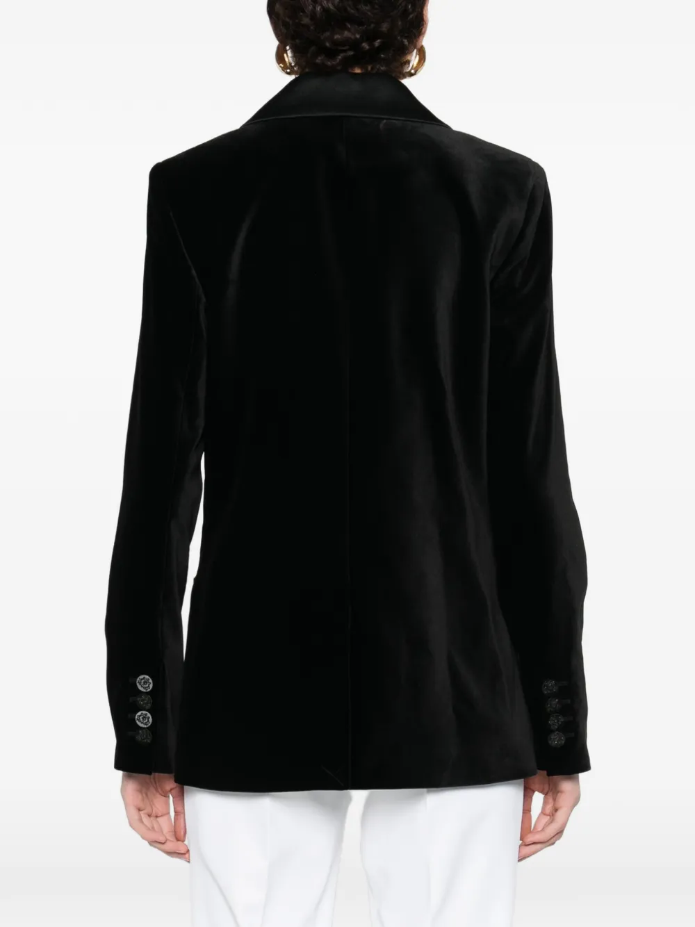 alice + olivia Silas fluwelen blazer met sjaalkraag Zwart