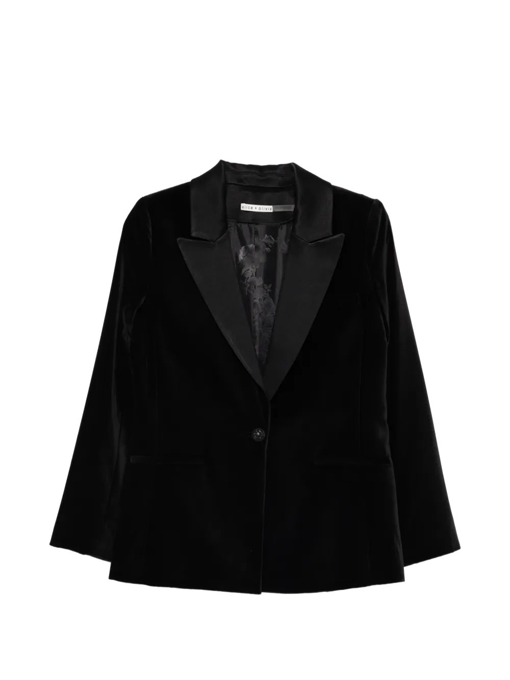 alice + olivia Silas velvet shawl-collar blazer - Nero
