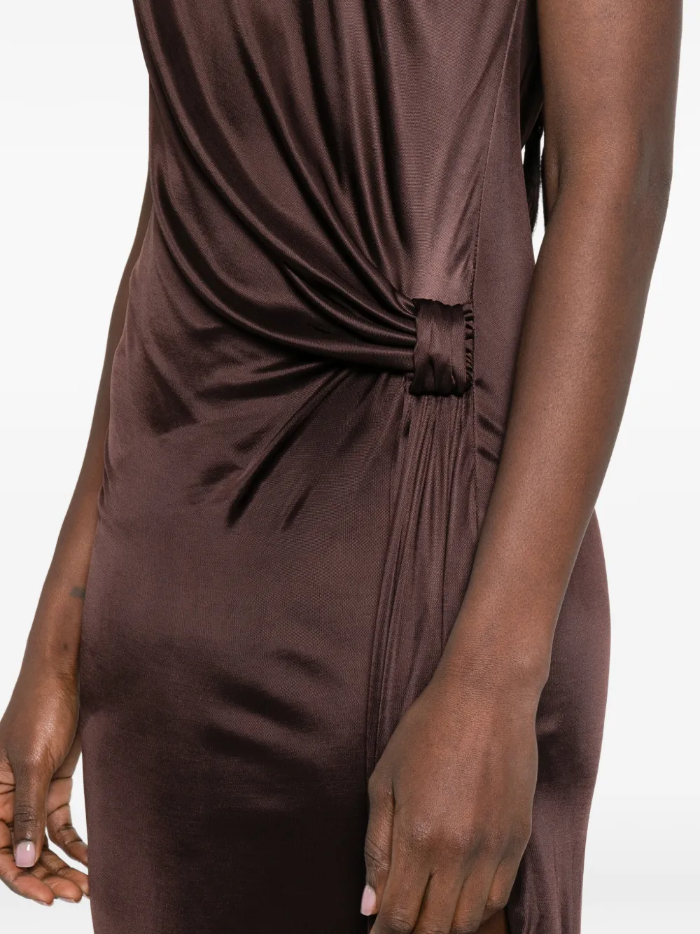Elisabetta Franchi Maxi-jurk met open rug Bruin