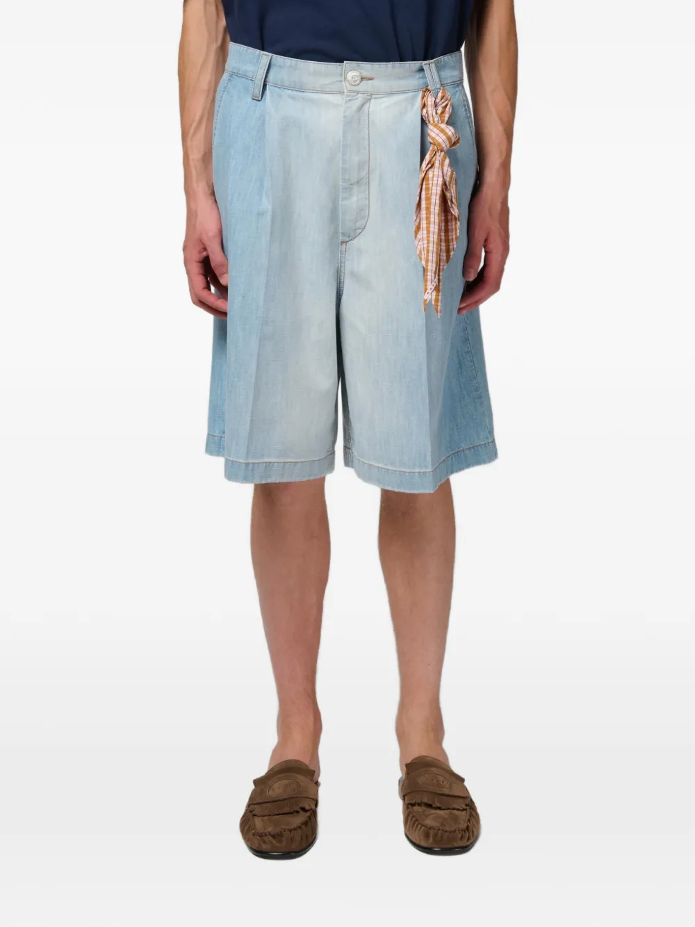 Marni Pleated Shorts In Blue