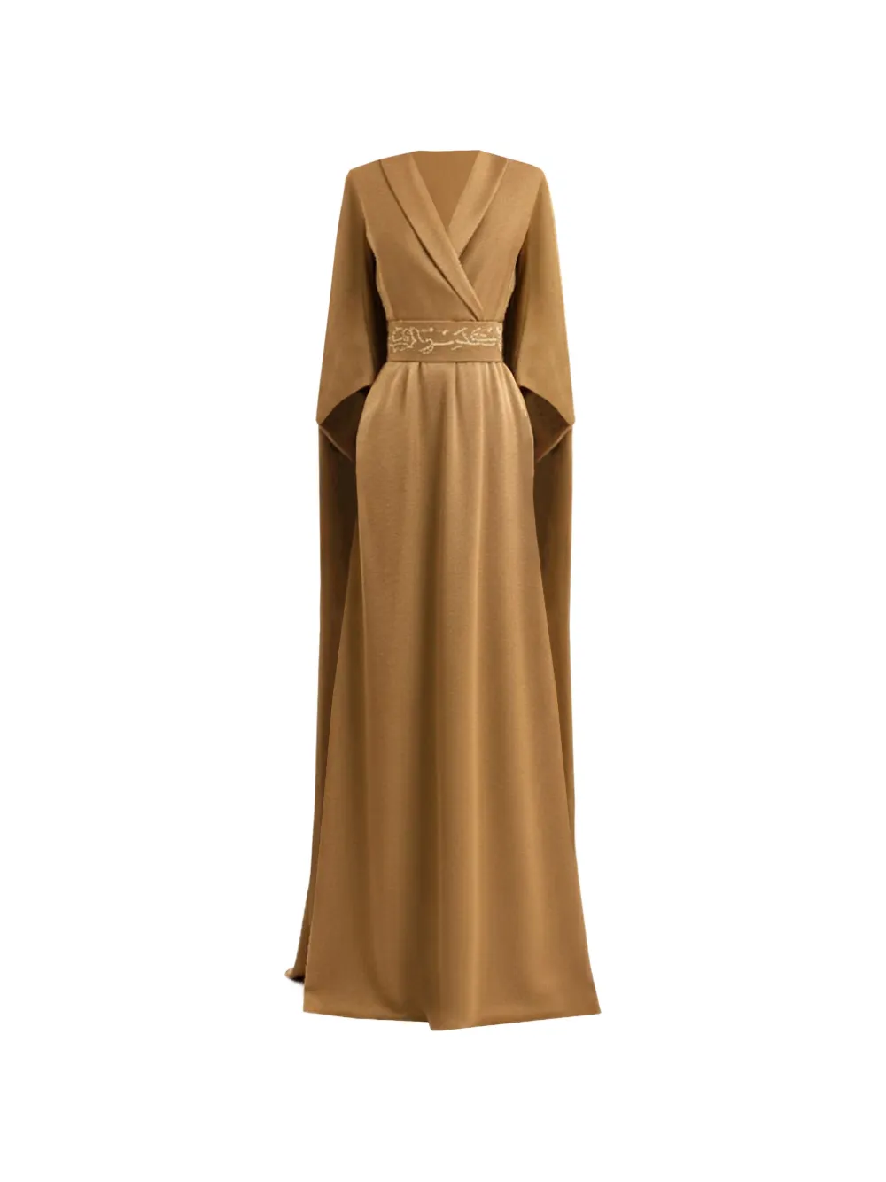 Gemy Maalouf Caftano con ricamo - Marrone