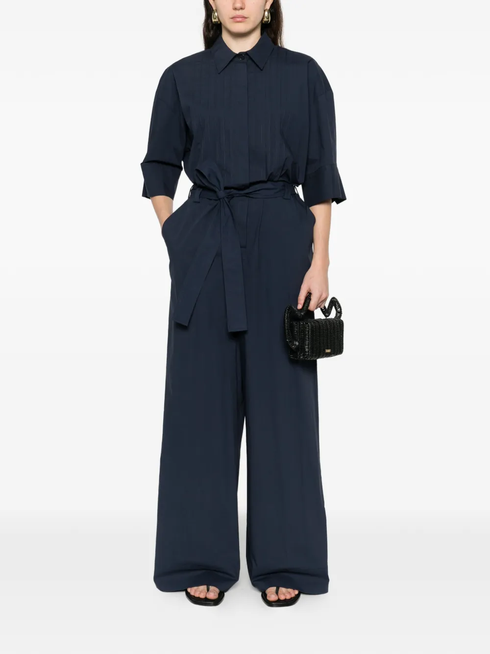  P.a.r.o.s.h. Belt-detail Jumpsuit - Blue 