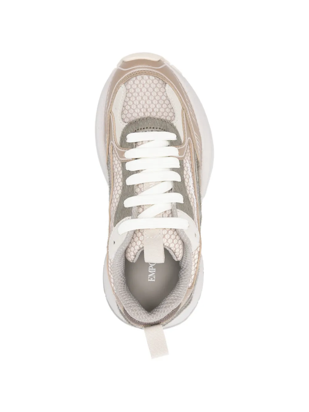Emporio Armani Exclusive Pre leren sneakers Beige