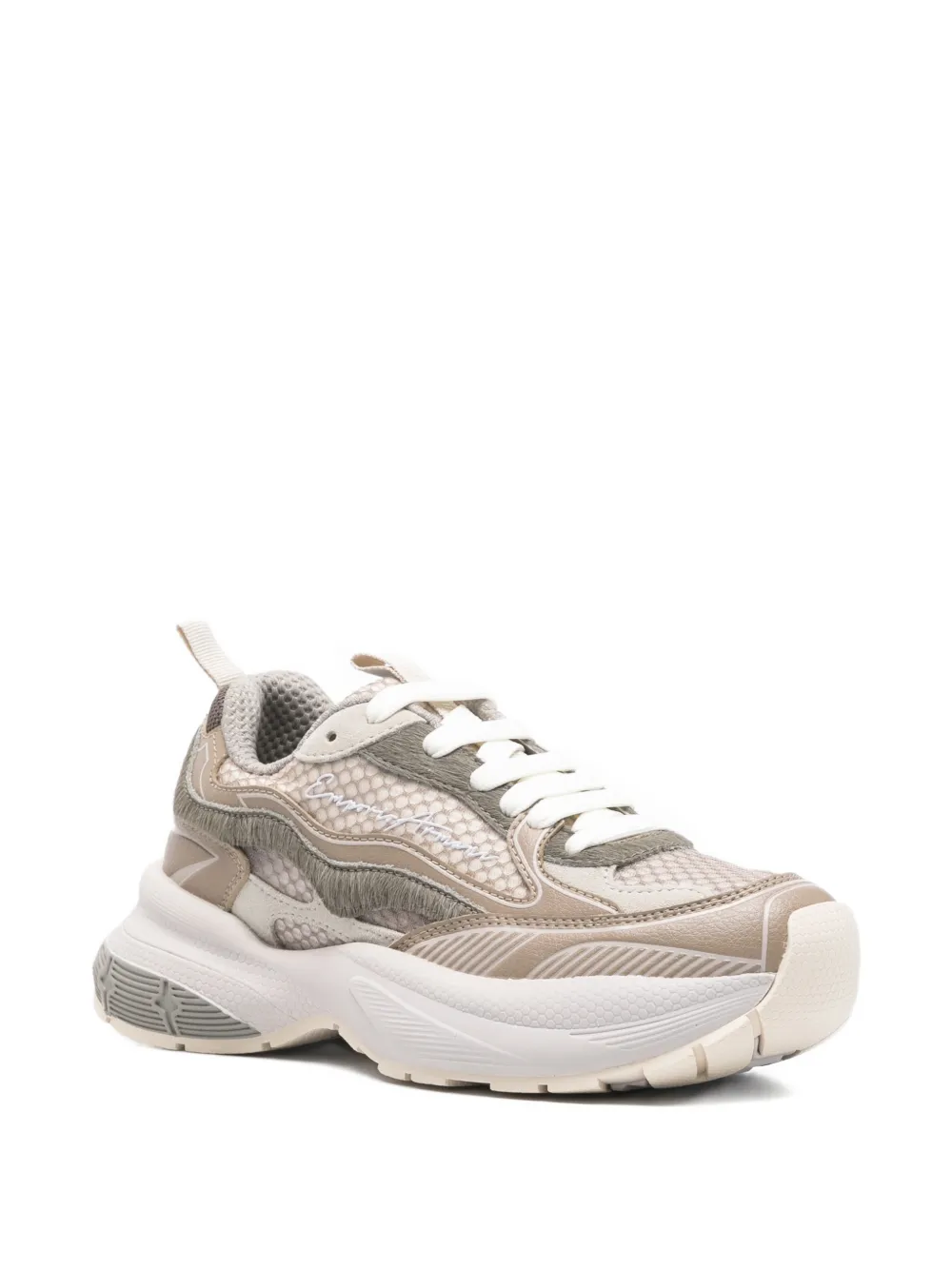 Emporio Armani Exclusive Pre leren sneakers Beige