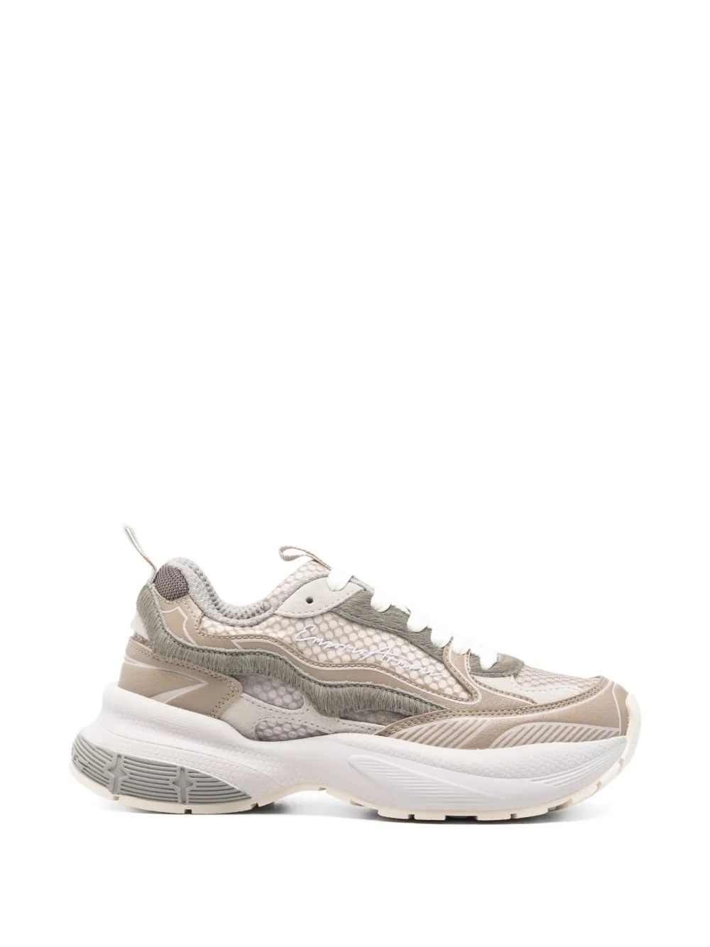 Emporio Armani Exclusive Pre leren sneakers Beige