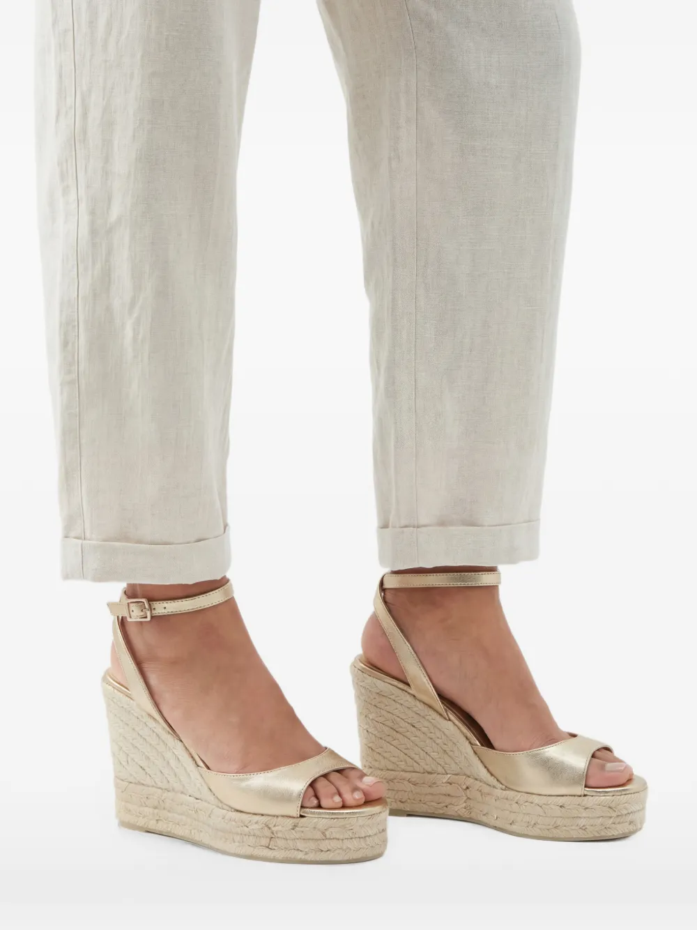 Castañer Blair espadrilles met hak Goud