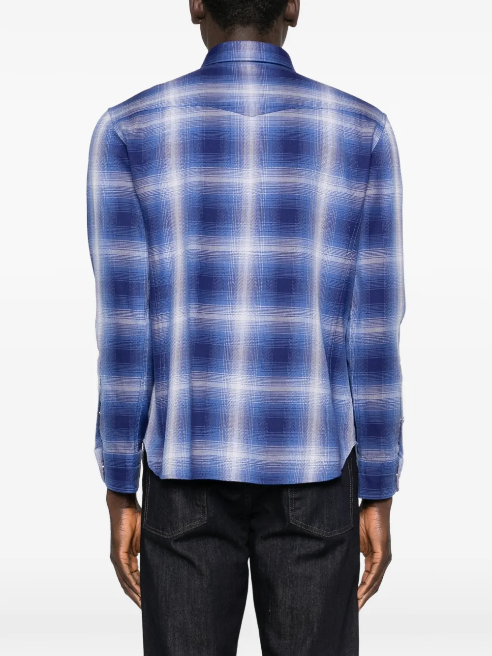 TOM FORD Geruit overhemd Blauw