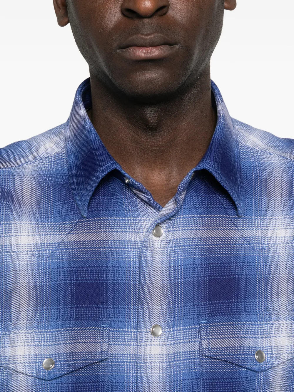 TOM FORD Geruit overhemd Blauw