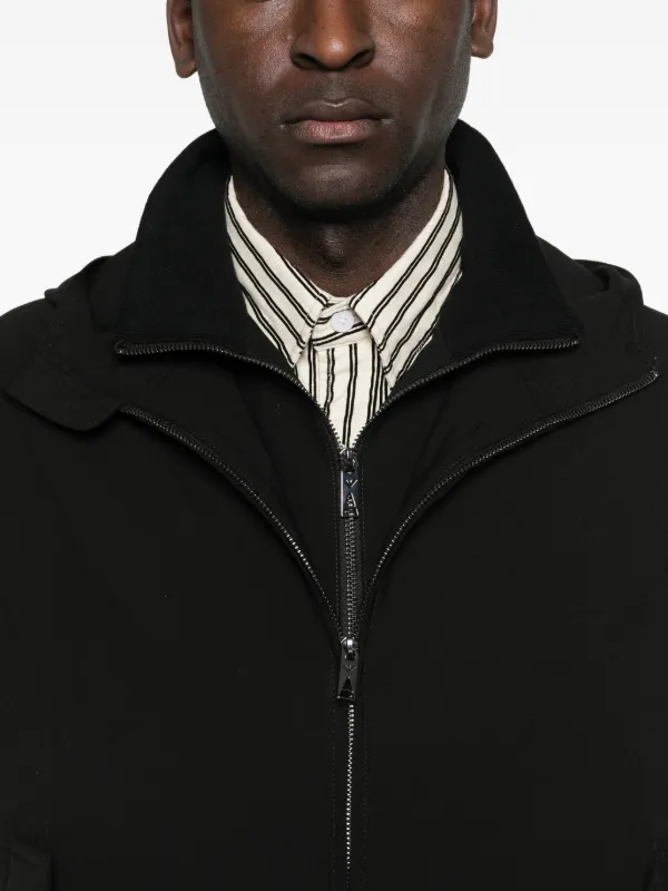 Emporio Armani Colete De Capuz Com Zíper | Preto | FARFETCH BR
