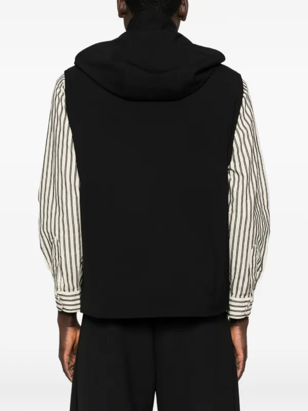 Emporio Armani Colete De Capuz Com Zíper | Preto | FARFETCH BR