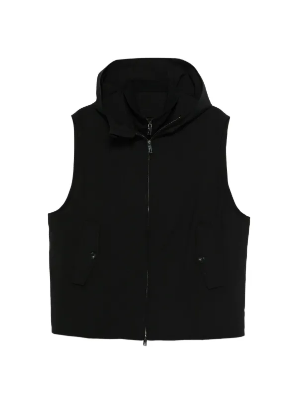 Emporio Armani Colete De Capuz Com Zíper | Preto | FARFETCH BR
